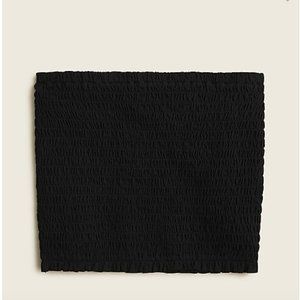 J.Crew Broken-in jersey strapless smocked black tube top NWOT